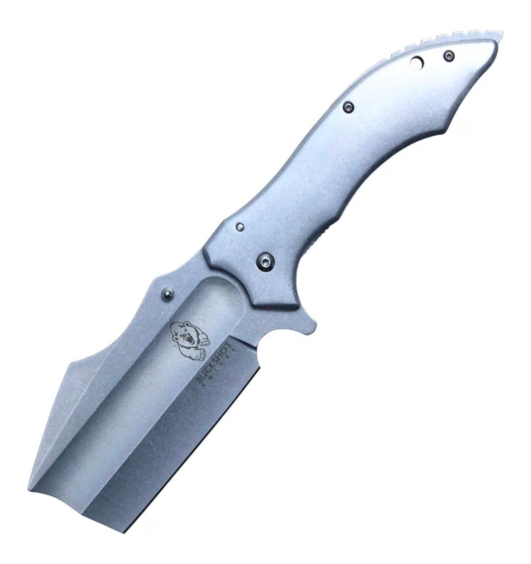 Buck shot 9.75" GIANT Flip Open Folding Cleaver Survival Pocket Knife (PBK234SW)
